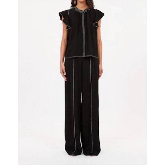 NEW ULLA JOHNSON delvine pant in noir - Picture 1 of 3